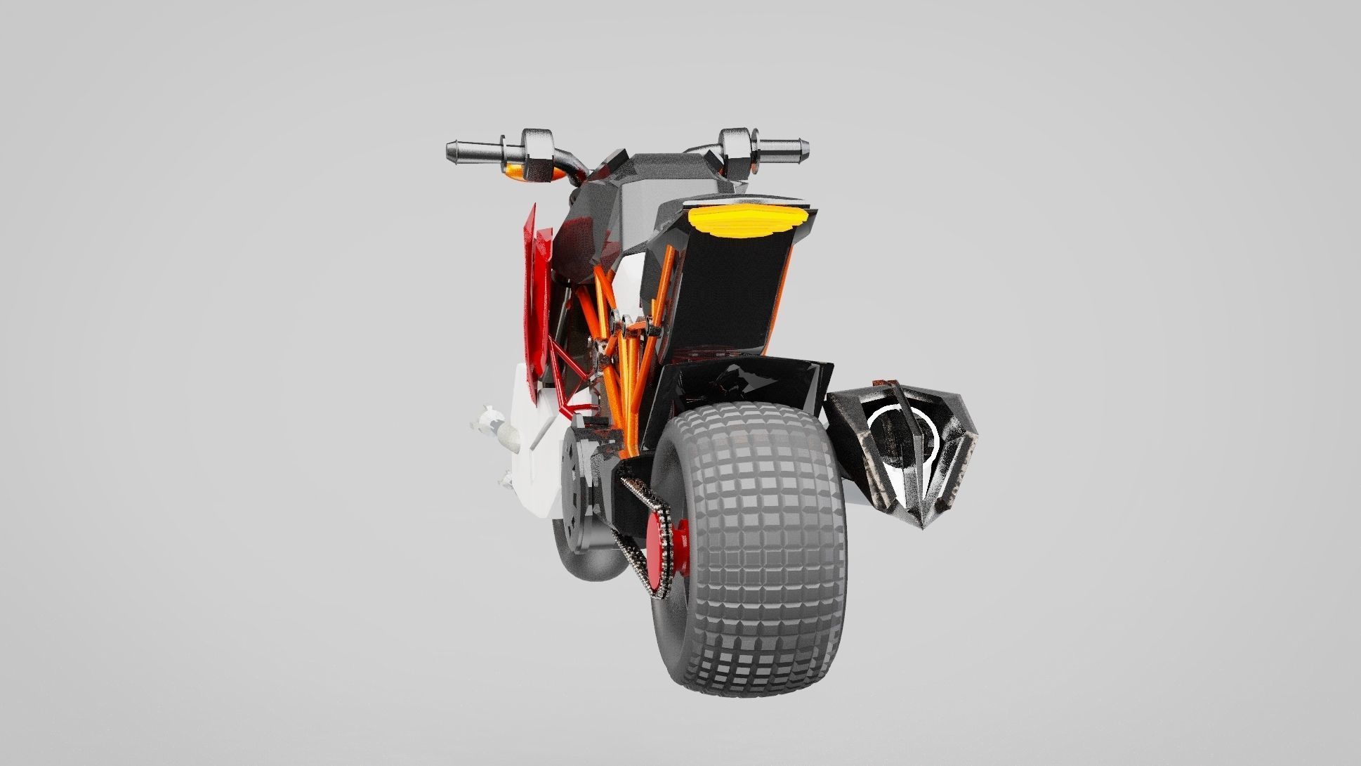 BAT motorcycle 786 cc liquid-cooled V-4 engine Low-poly 3D model_12