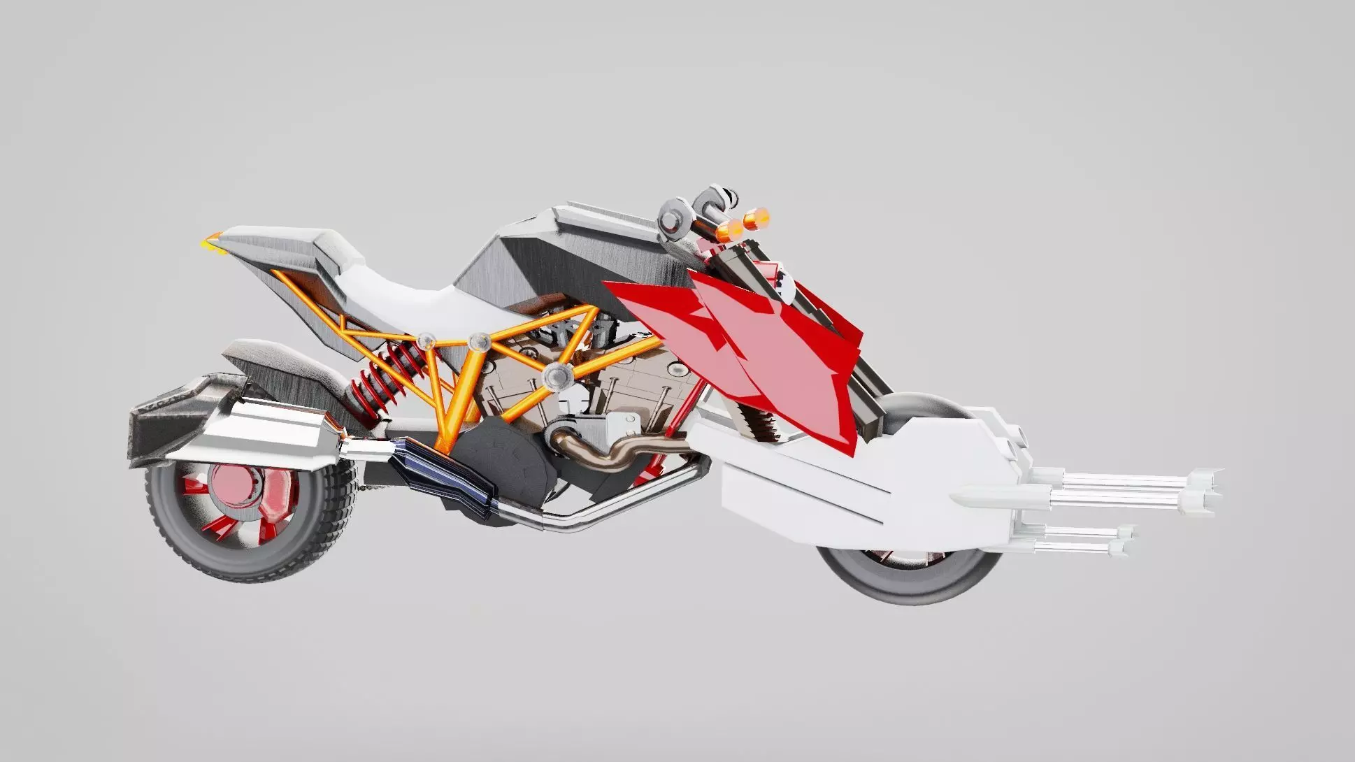 BAT motorcycle 786 cc liquid-cooled V-4 engine Low-poly 3D model_0