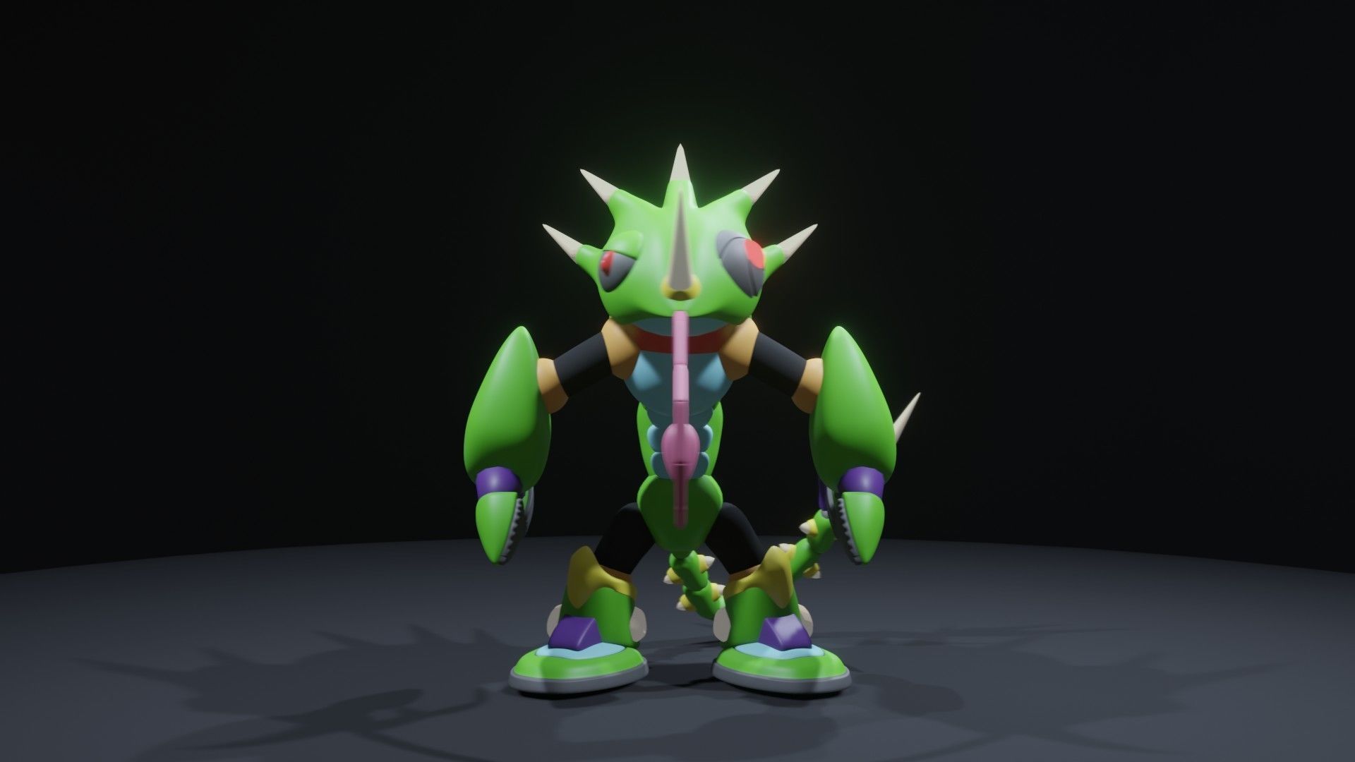 Sting Chameleon Low-poly 3D model_4