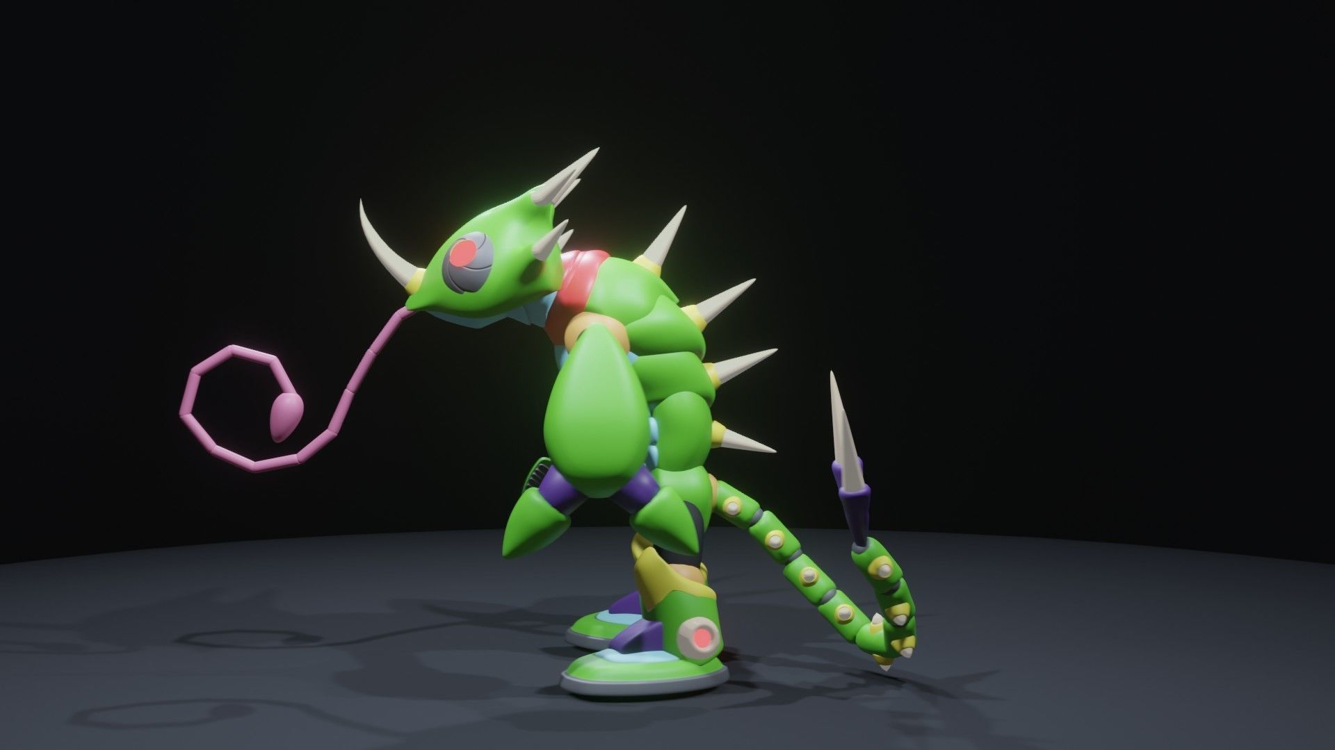 Sting Chameleon Low-poly 3D model_6