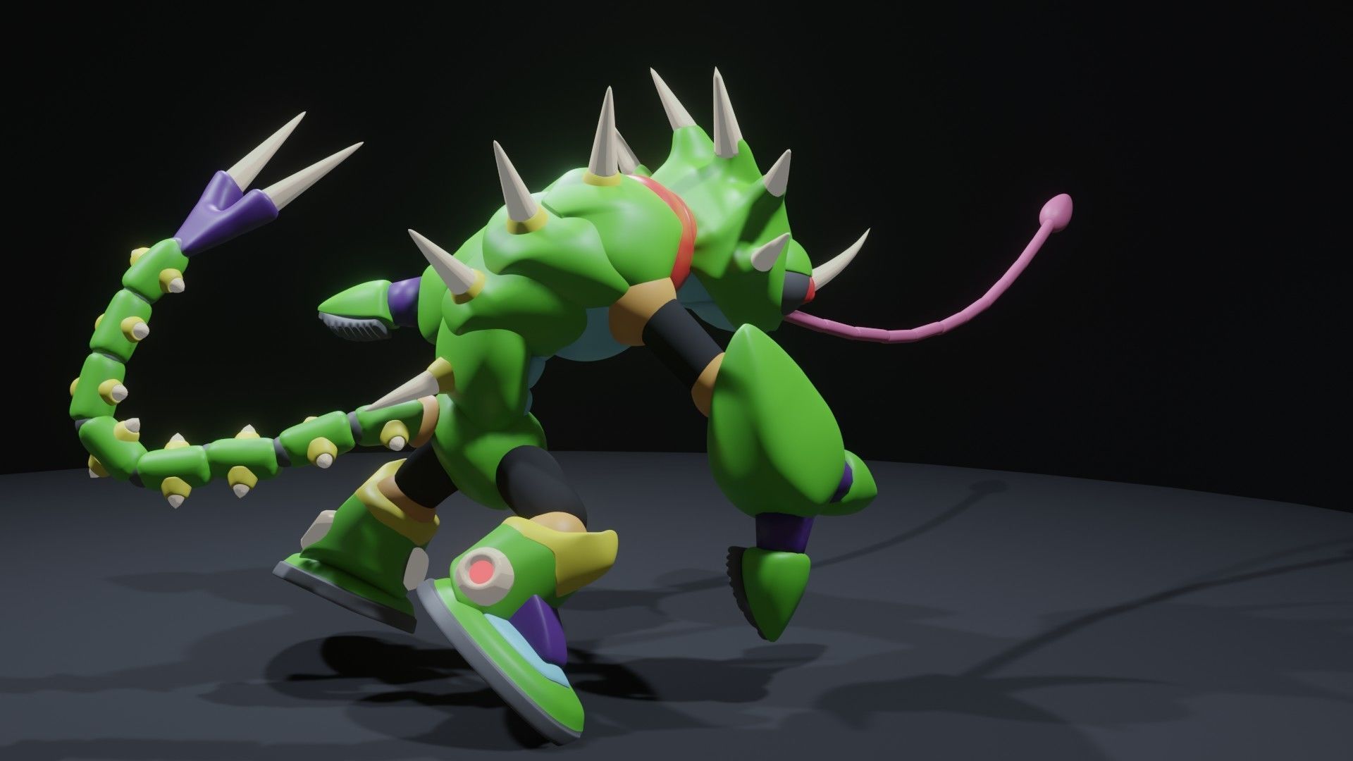 Sting Chameleon Low-poly 3D model_5