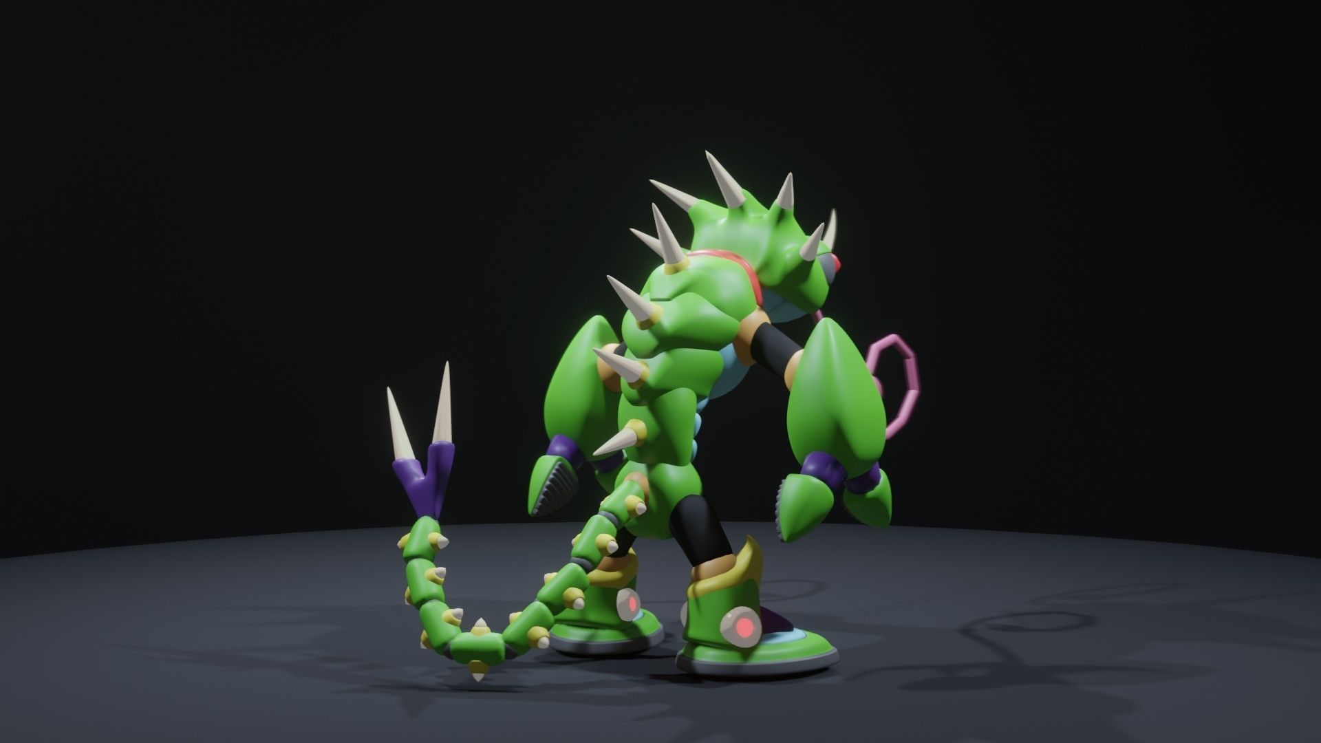 Sting Chameleon Low-poly 3D model_9