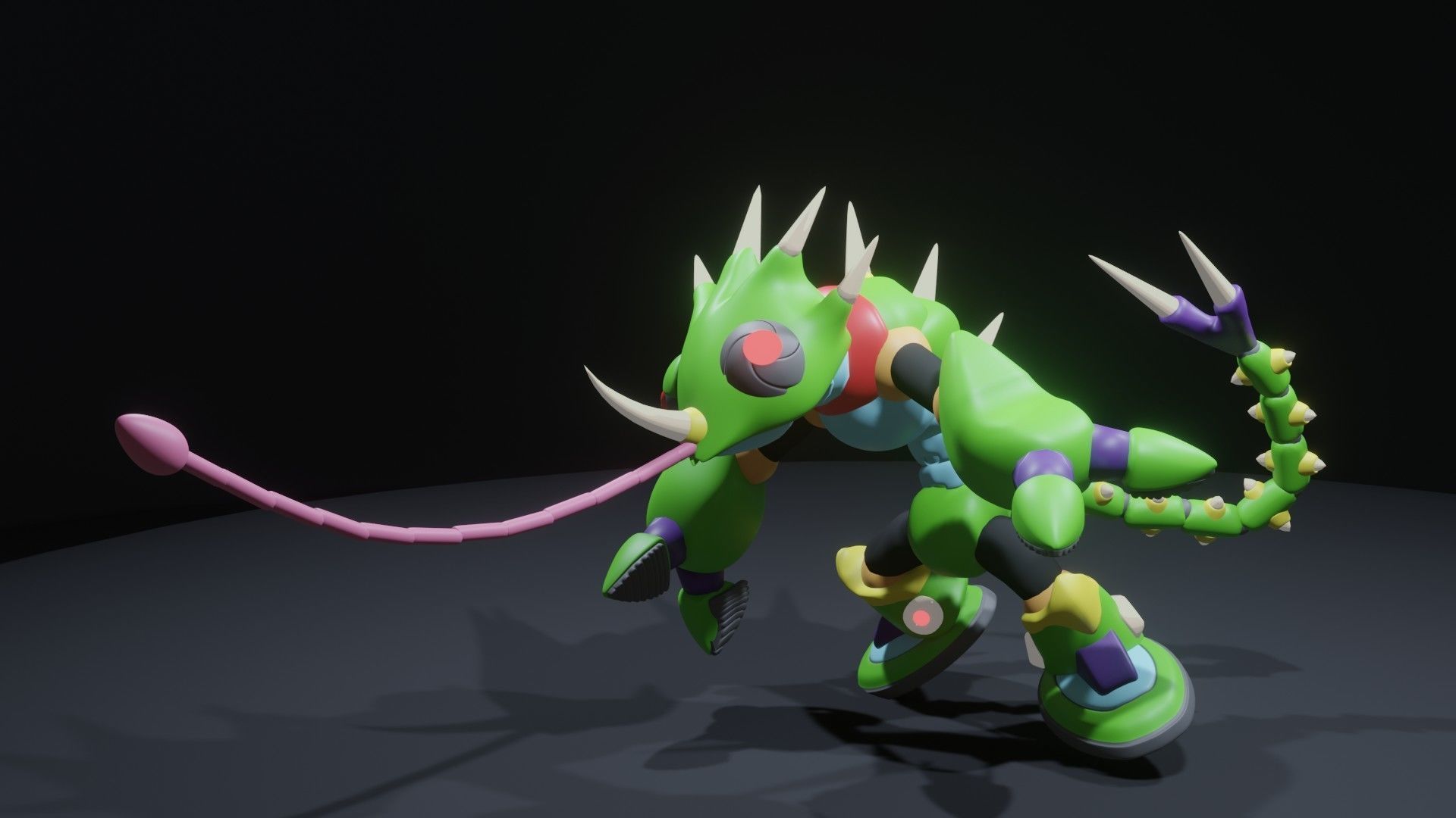 Sting Chameleon Low-poly 3D model_2