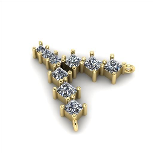 134 Pendant in the shape of the letter Y two sizes 3D print model_5