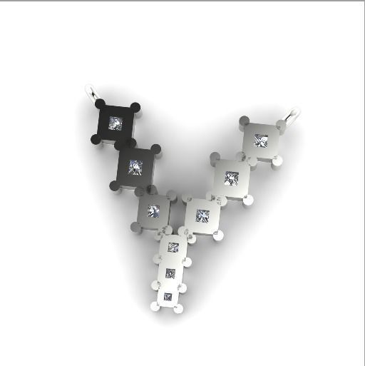 134 Pendant in the shape of the letter Y two sizes 3D print model_6
