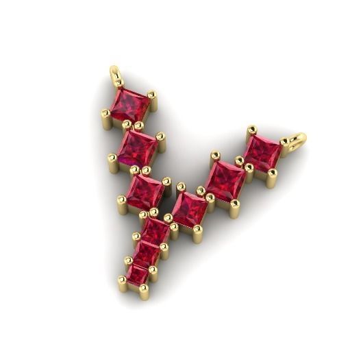 134 Pendant in the shape of the letter Y two sizes 3D print model_4