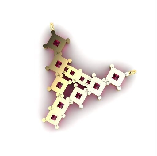 134 Pendant in the shape of the letter Y two sizes 3D print model_3