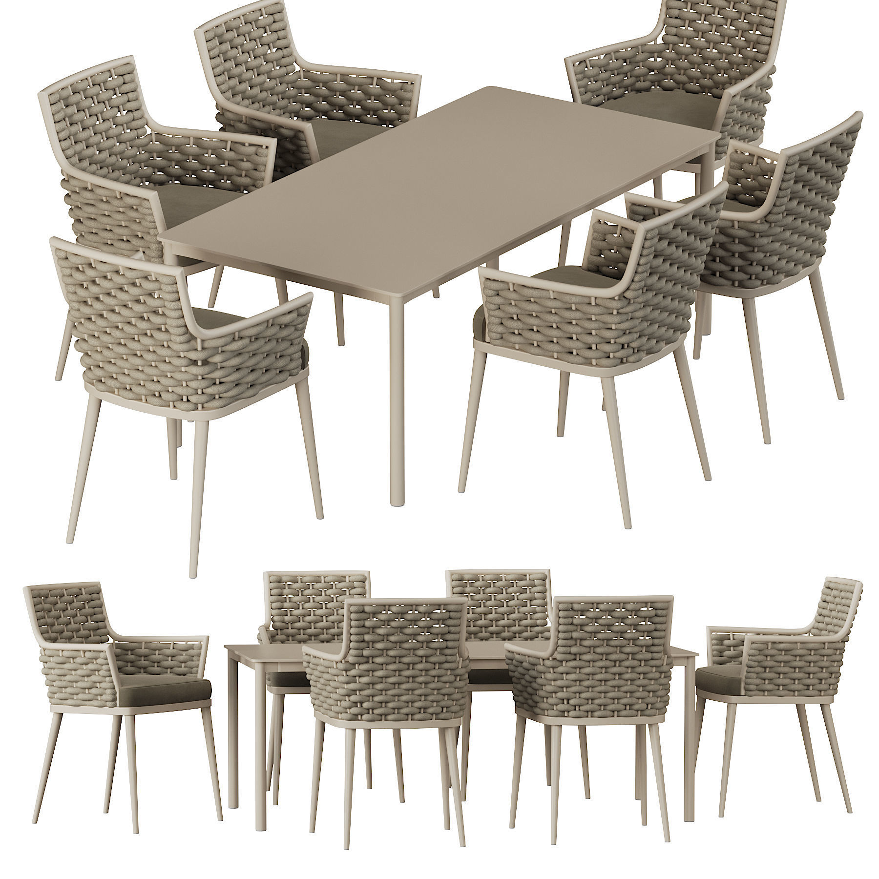 Leon Dining table Low-poly 3D model_1