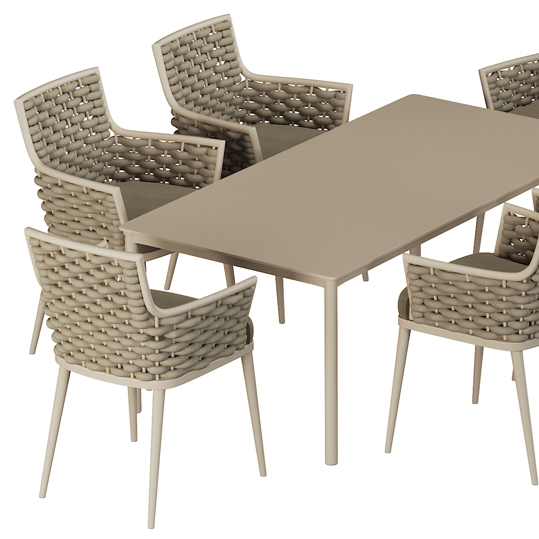 Leon Dining table Low-poly 3D model_2