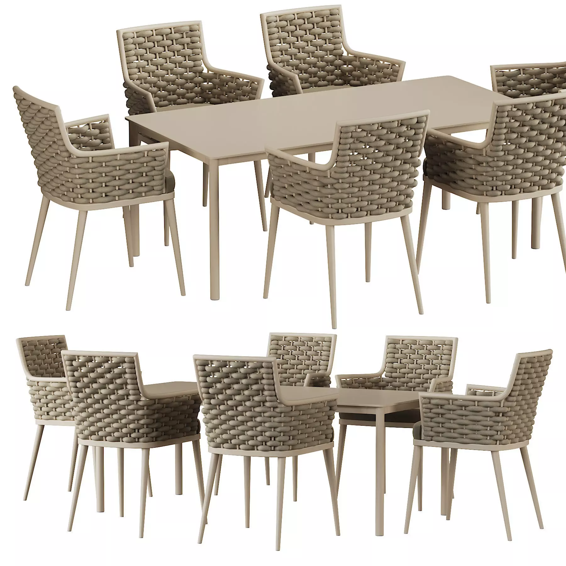 Leon Dining table Low-poly 3D model_0