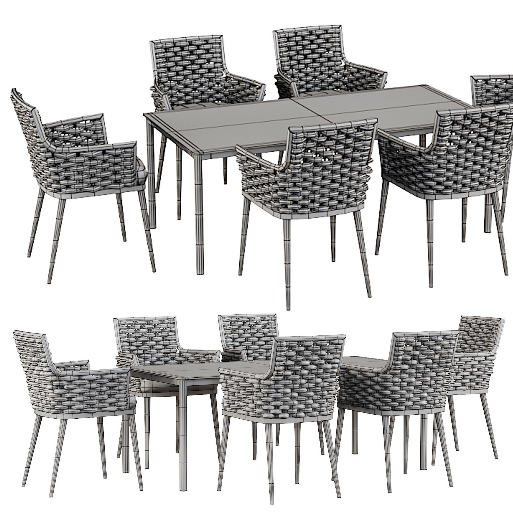 Leon Dining table Low-poly 3D model_3
