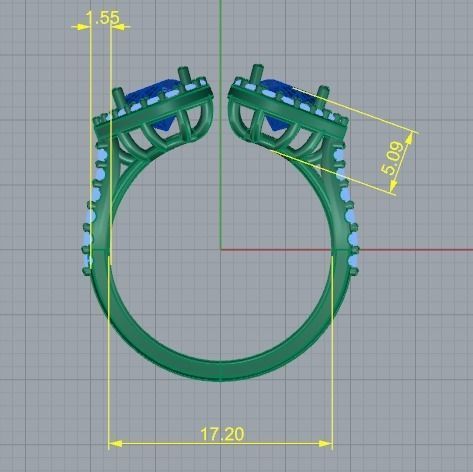 113 Ring with heart stone 3D print model_6