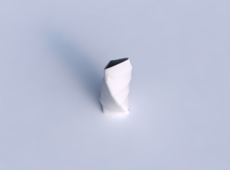 Vase twist tipped triangle with horizontal sections 3D print model_1