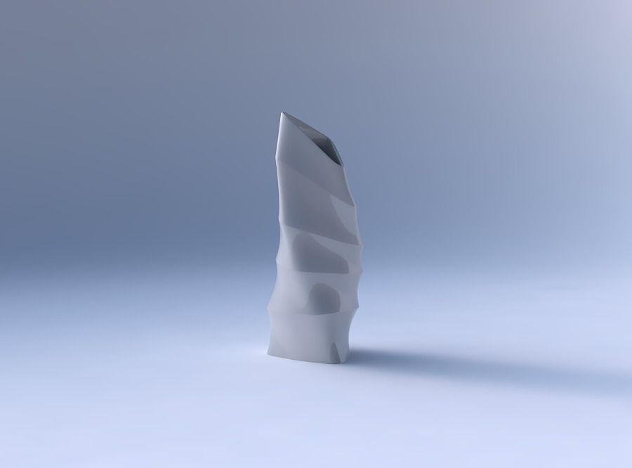 Vase twist tipped triangle with horizontal sections 3D print model_4