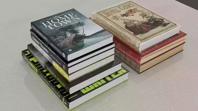 Books stack of on table