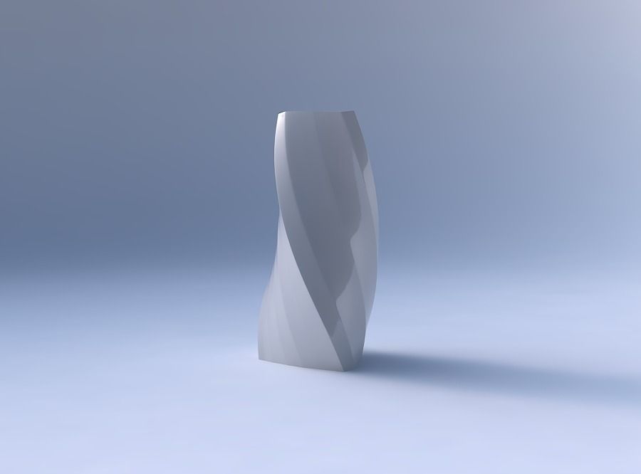 Vase twist triangle with bands uniform vertical 3D print model_4