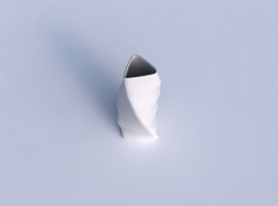 Vase twist triangle with horizontal sections 3D print model_1