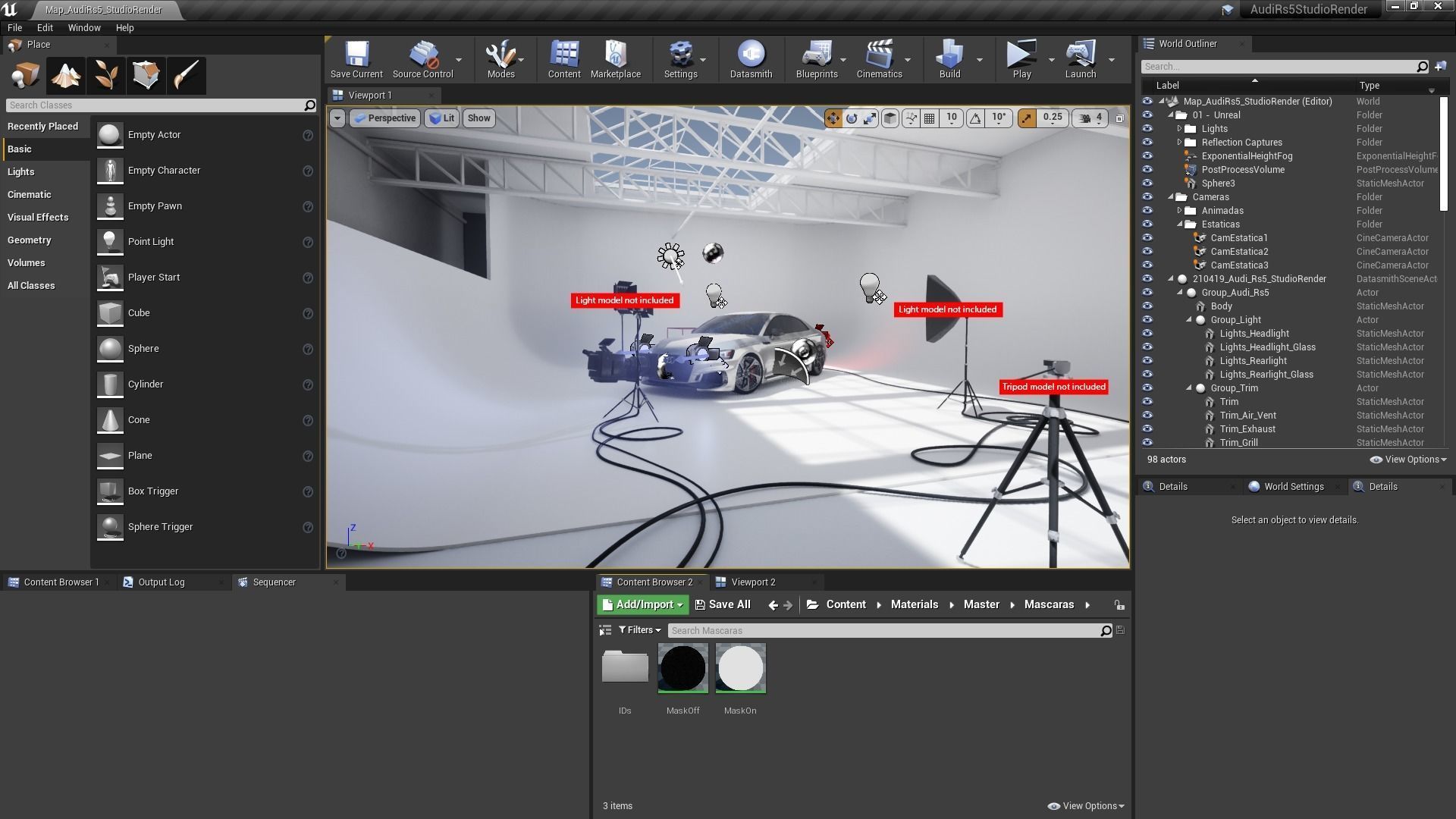 Audi RS5 Coupe - Unreal and Blender Project 3D model_7