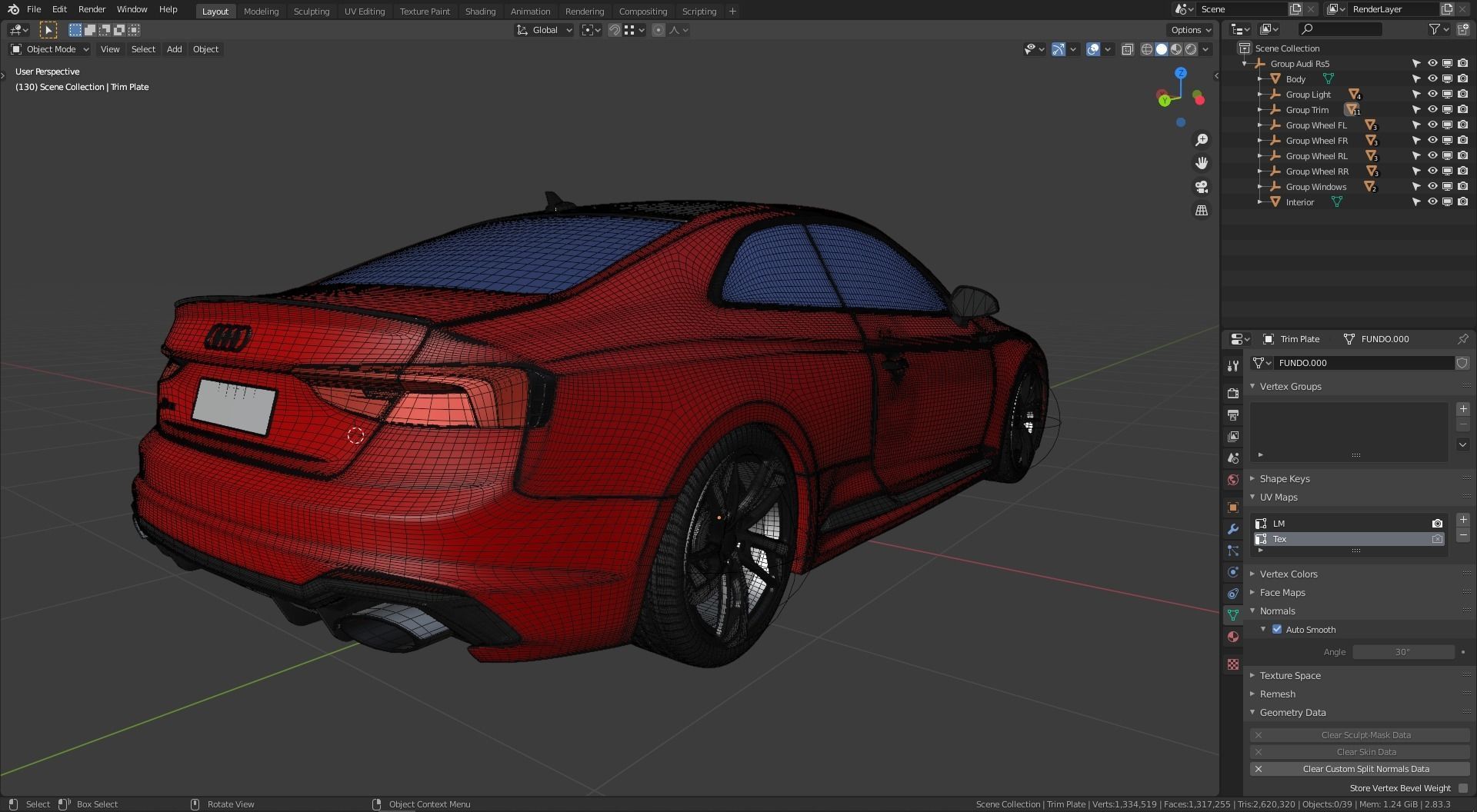 Audi RS5 Coupe - Unreal and Blender Project 3D model_9