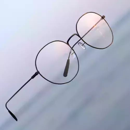 Low-poly eyeglasses model pair of glasses in water