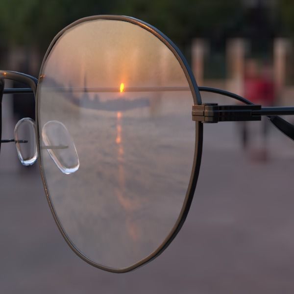 Low-poly eyeglasses model pair of glasses in water Free low-poly 3D model_1