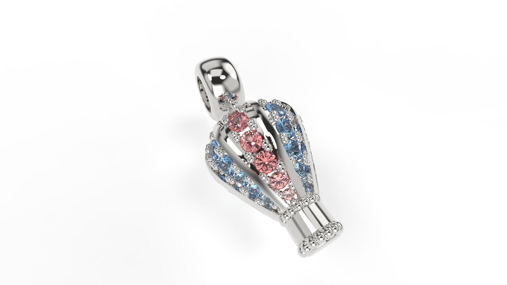 Ballon Charm with gems 3D print model_2