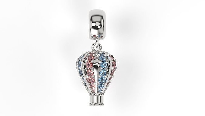 Ballon Charm with gems 3D print model