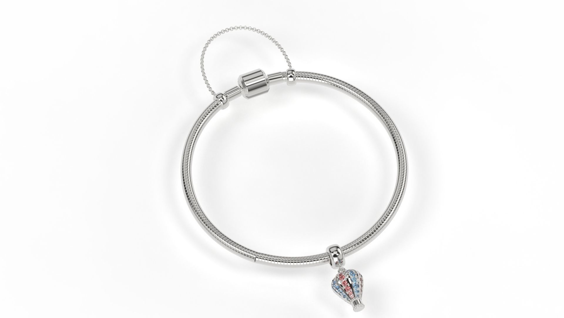 Ballon Charm with gems 3D print model_4