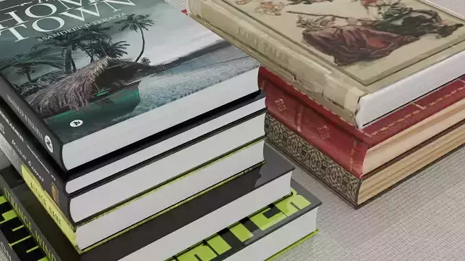 Books stack of on table