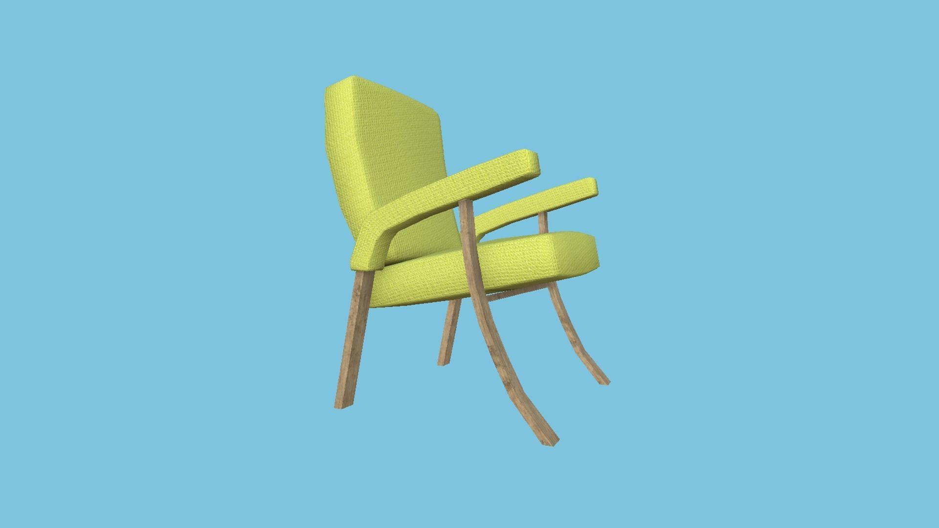 94 Armchair Low Poly - Original - Furniture Interior Design 3D Model Collection_243