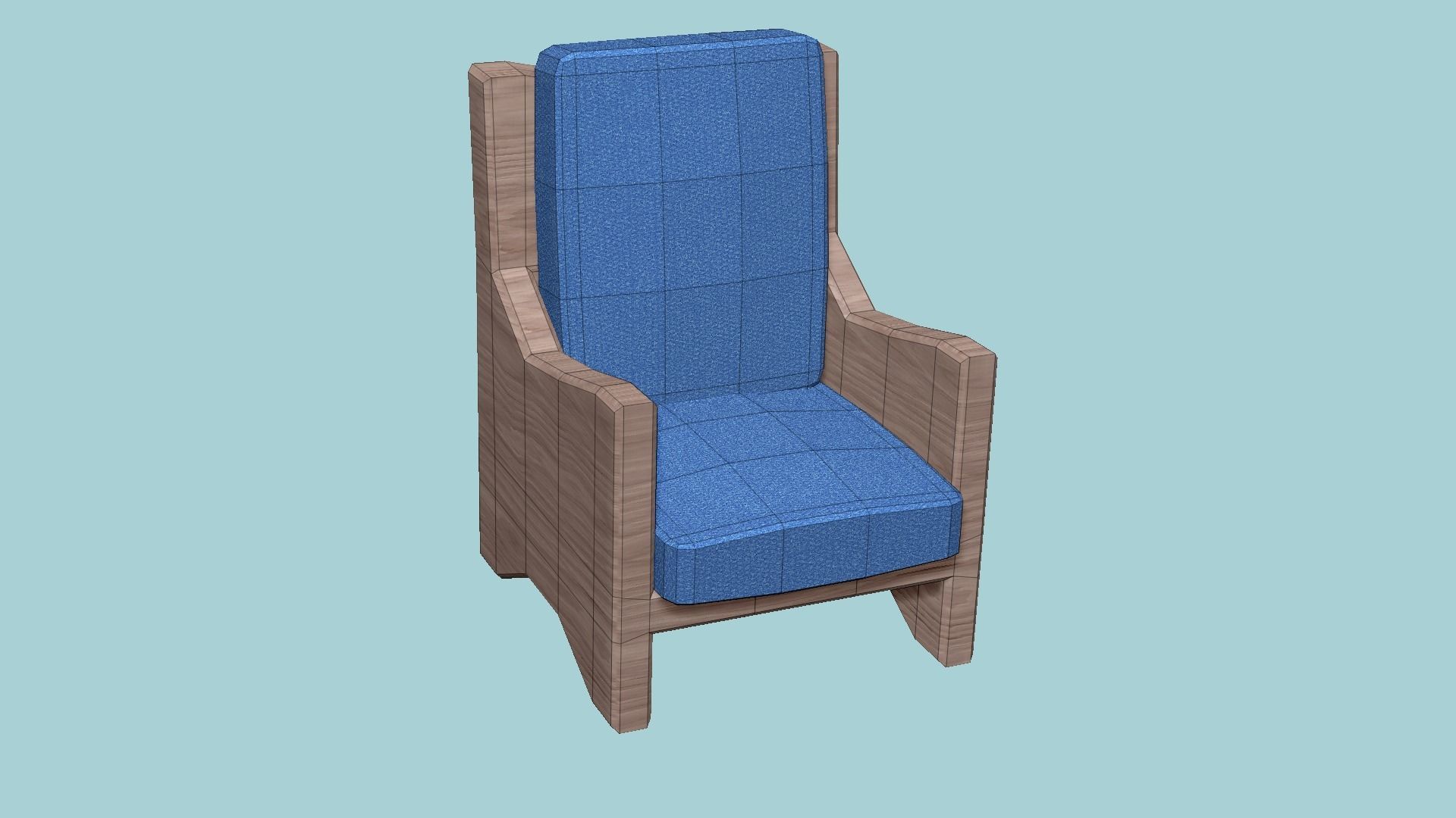 94 Armchair Low Poly - Original - Furniture Interior Design 3D Model Collection_231
