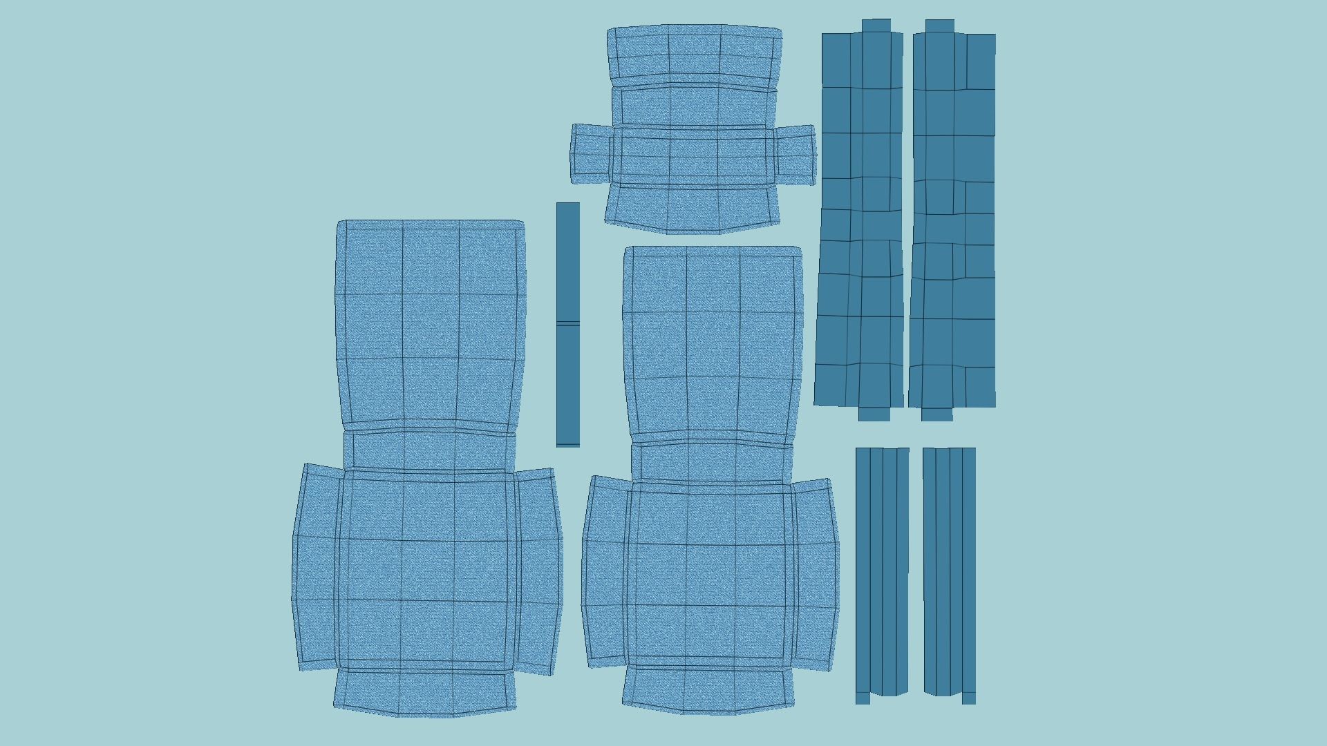 94 Armchair Low Poly - Original - Furniture Interior Design 3D Model Collection_242