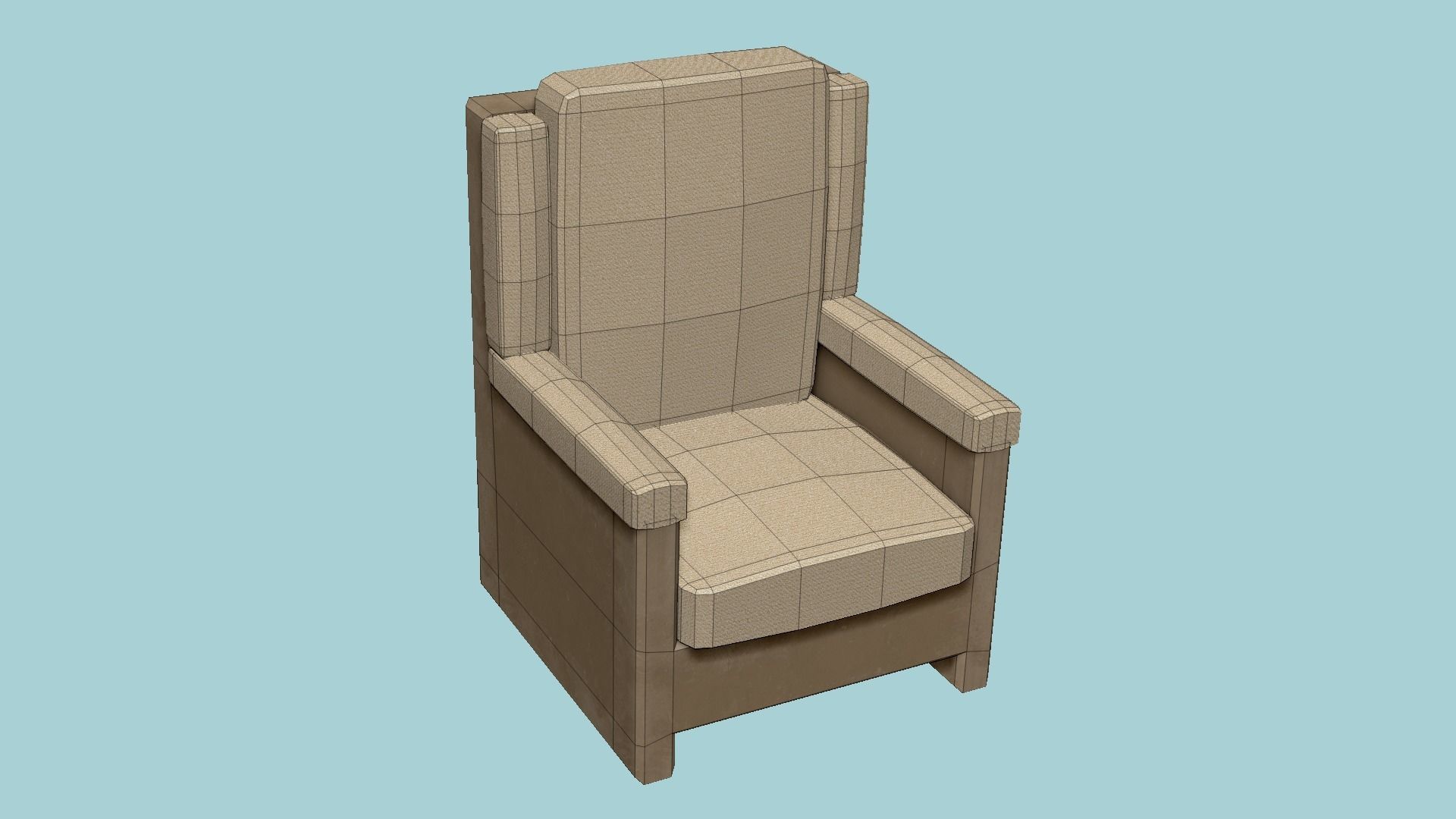 94 Armchair Low Poly - Original - Furniture Interior Design 3D Model Collection_223