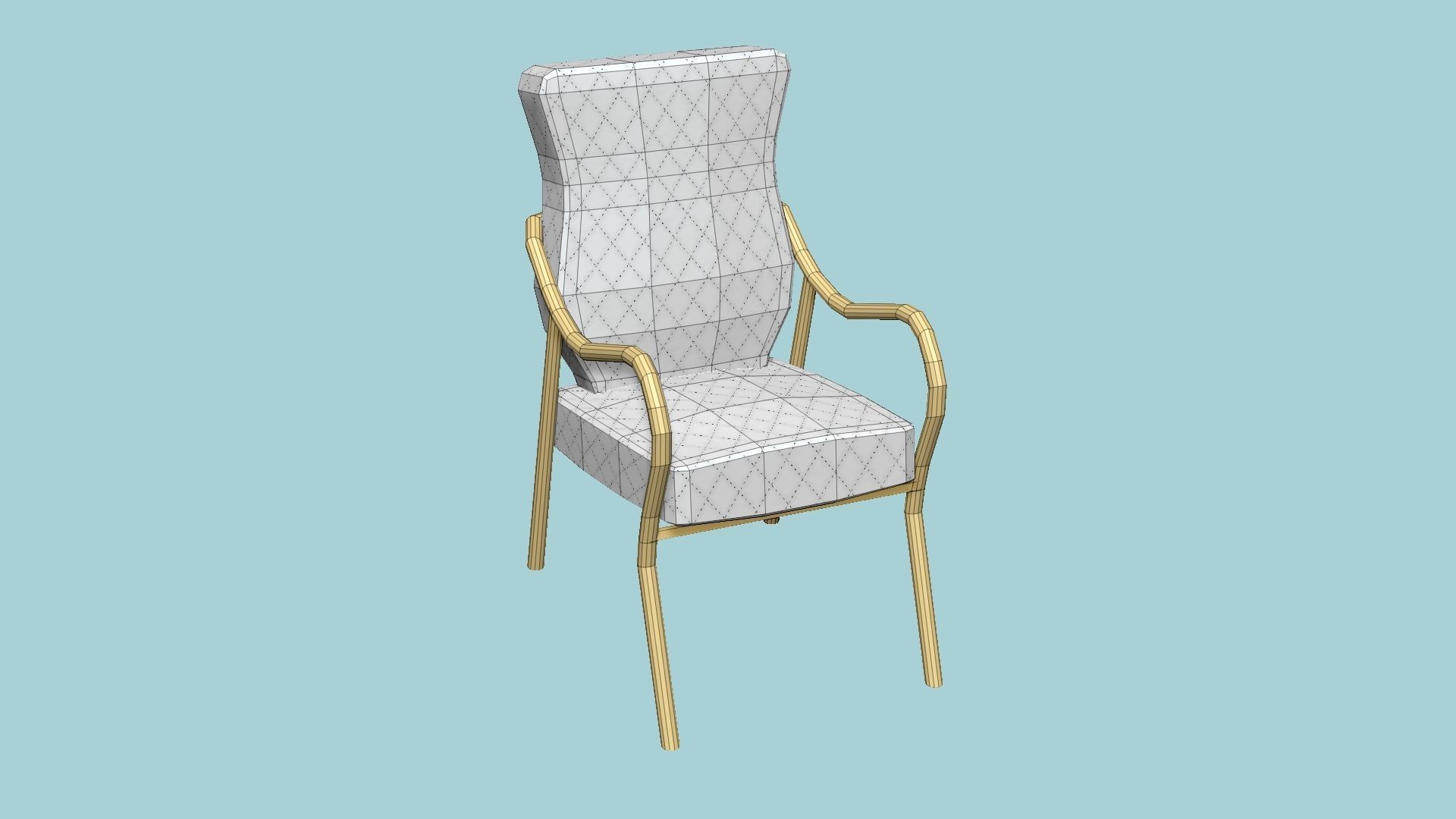 94 Armchair Low Poly - Original - Furniture Interior Design 3D Model Collection_253