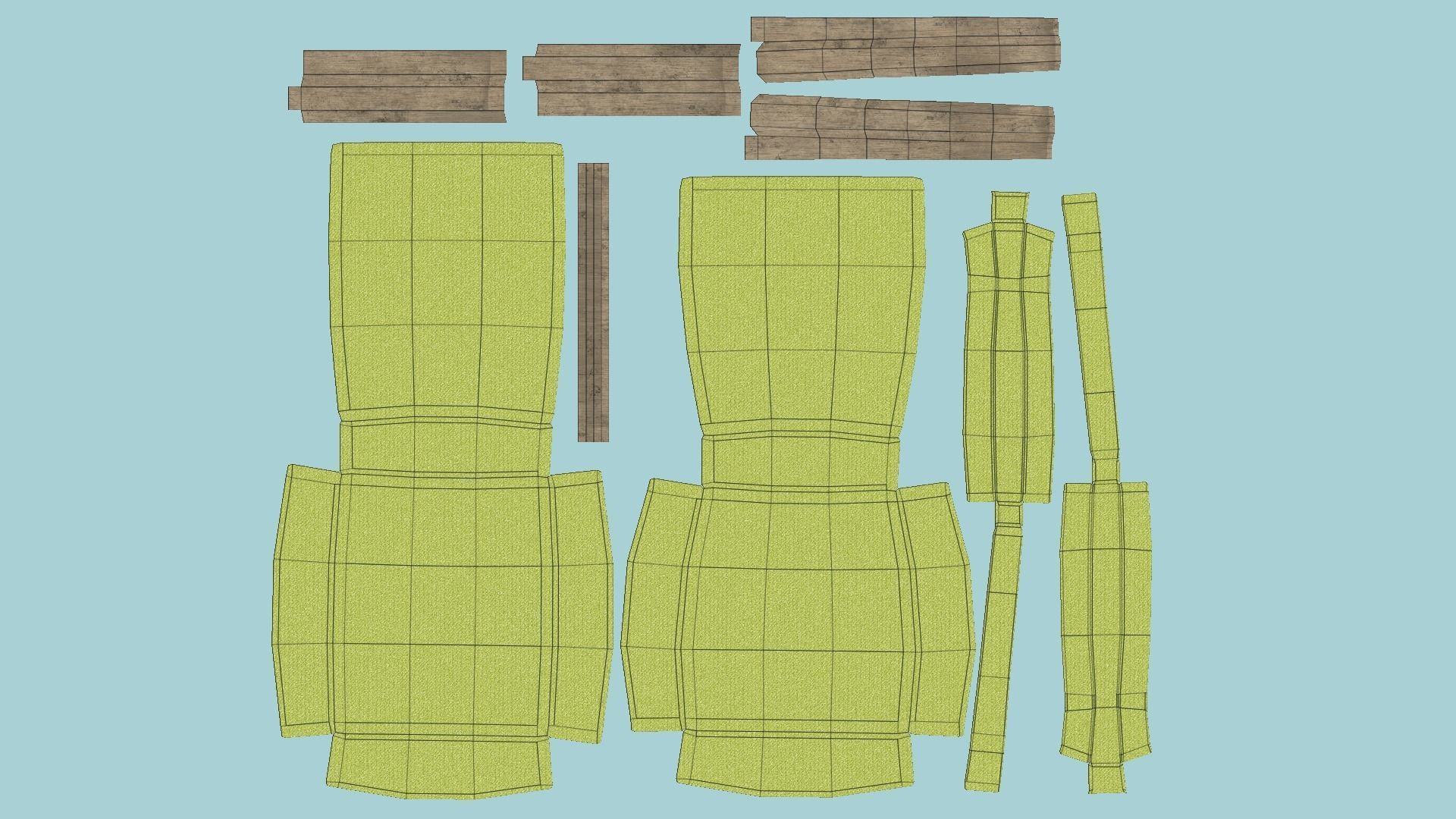 94 Armchair Low Poly - Original - Furniture Interior Design 3D Model Collection_247