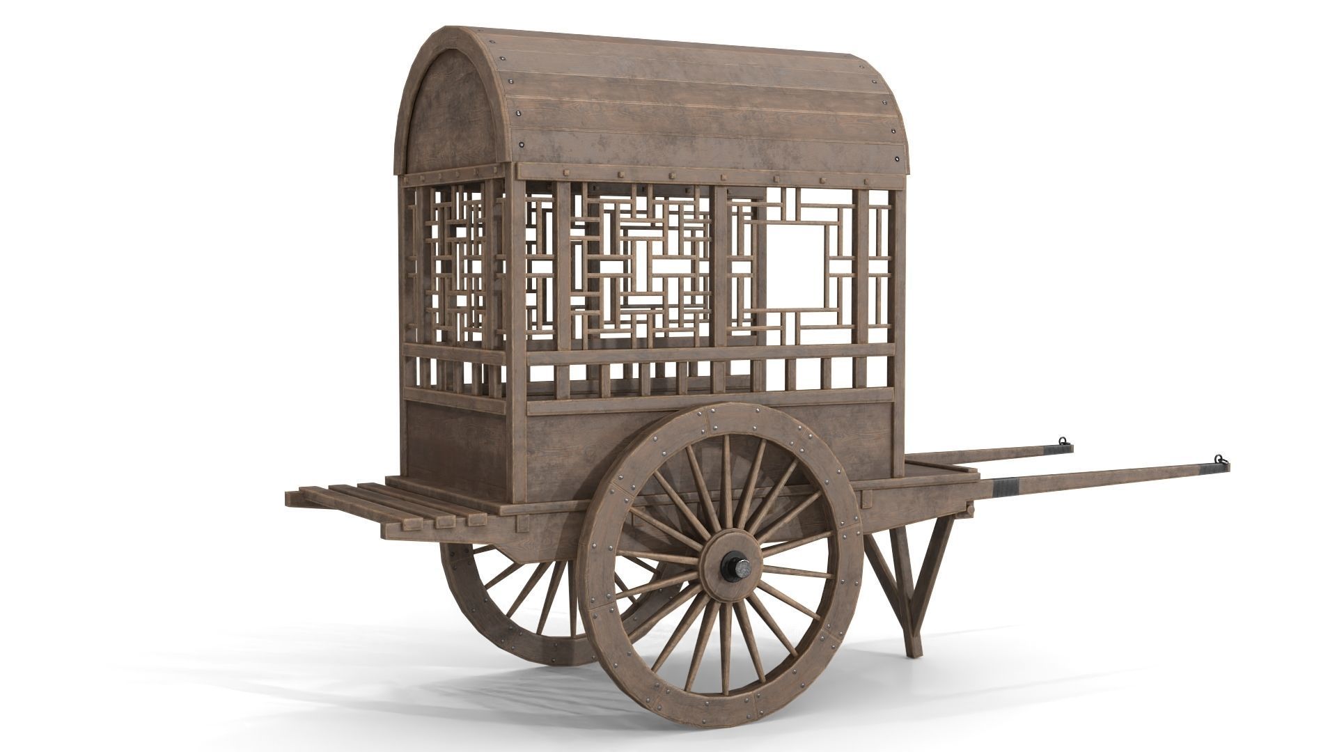 China Cargo Trolley Low-poly 3D model_3
