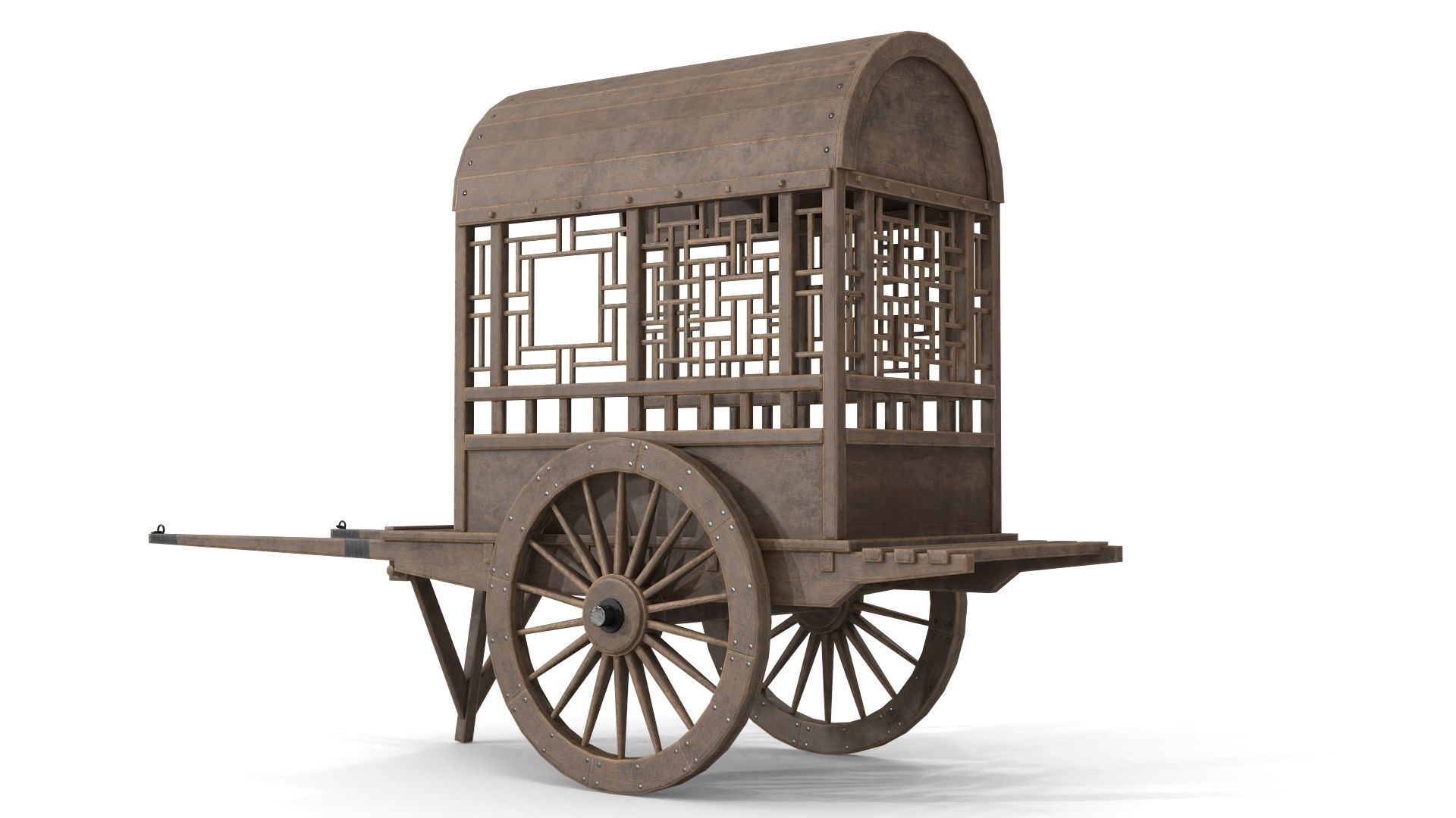 China Cargo Trolley Low-poly 3D model_9