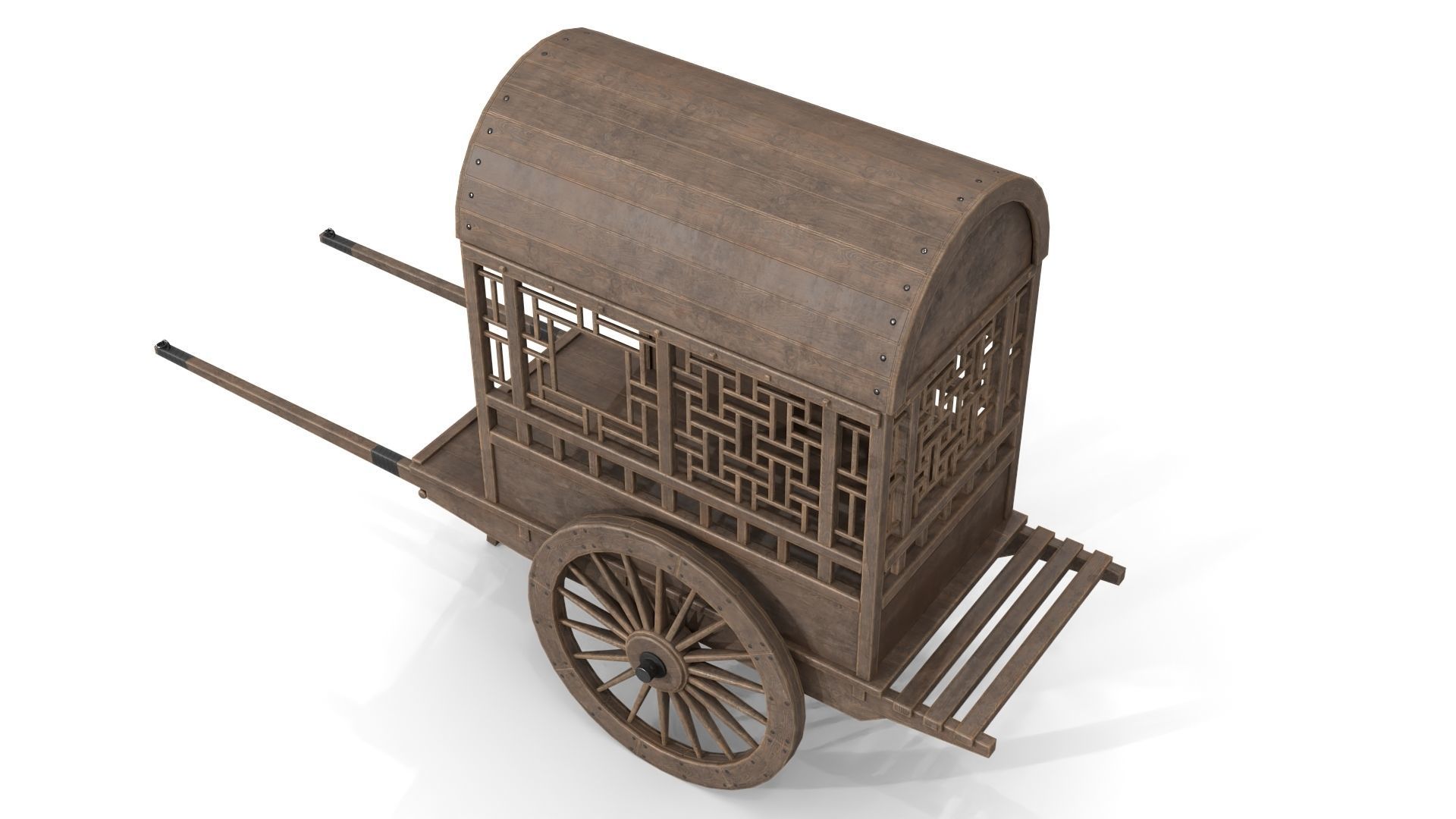 China Cargo Trolley Low-poly 3D model_2