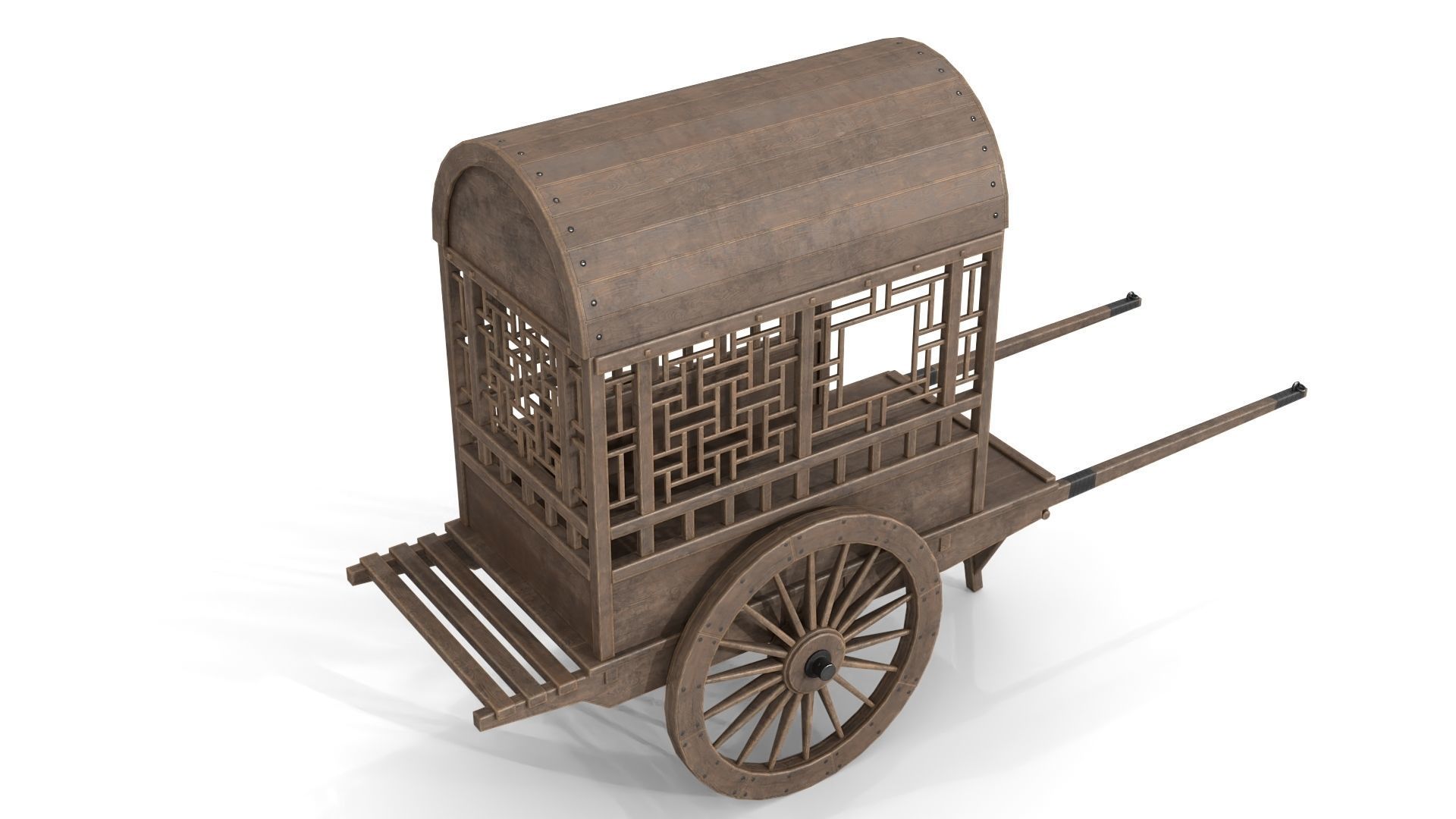 China Cargo Trolley Low-poly 3D model_1