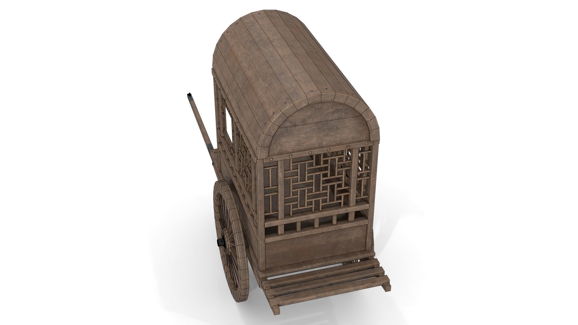 China Cargo Trolley Low-poly 3D model_16