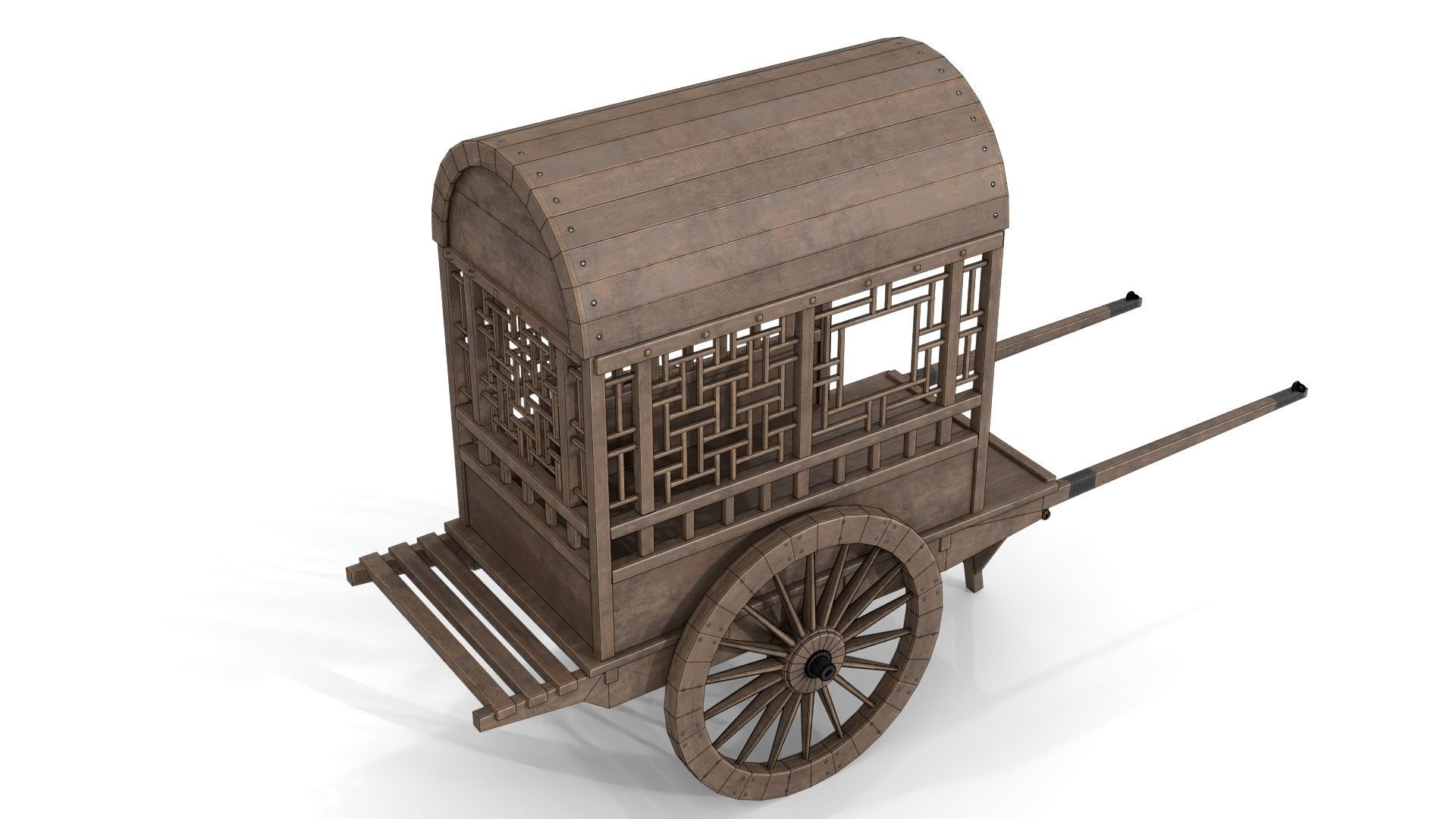 China Cargo Trolley Low-poly 3D model_11