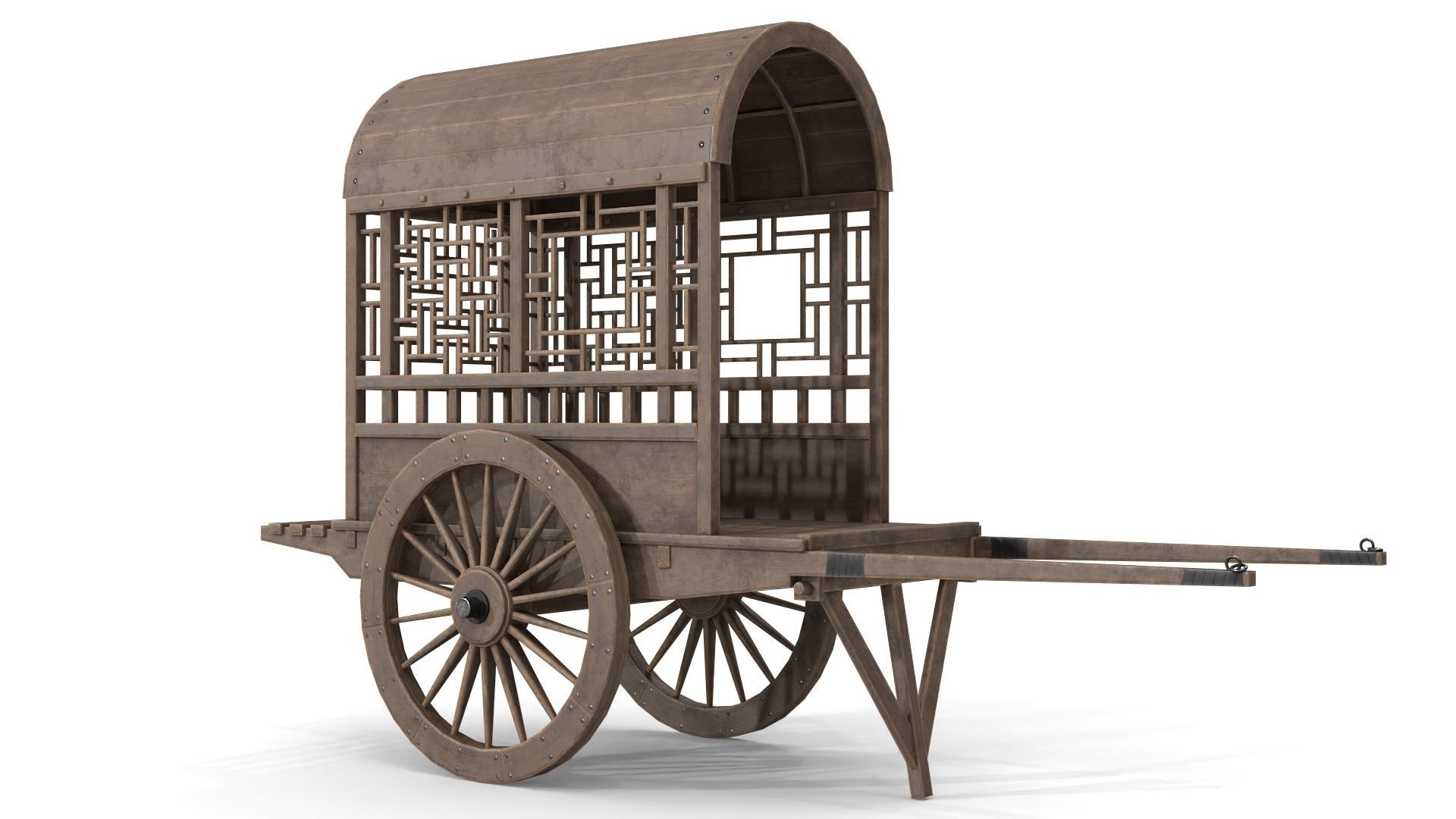 China Cargo Trolley Low-poly 3D model_8
