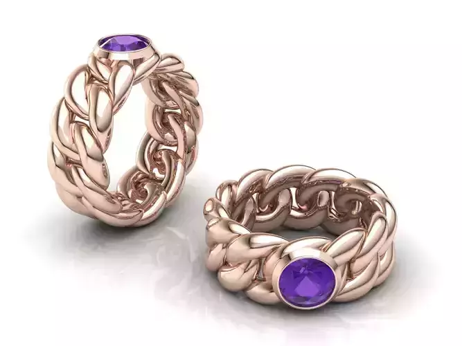  Groumette Ring 1ct Cuban Chain 