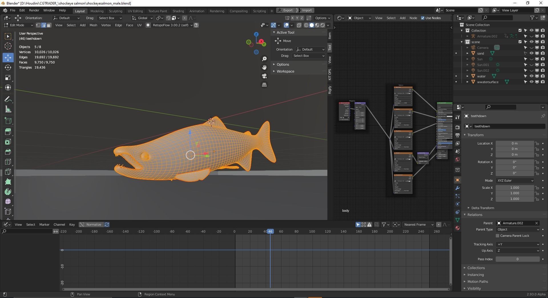 Sockeye Salmon Low-poly 3D model_16