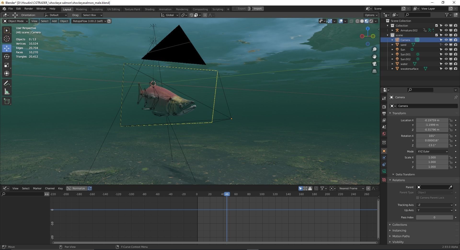 Sockeye Salmon Low-poly 3D model_29