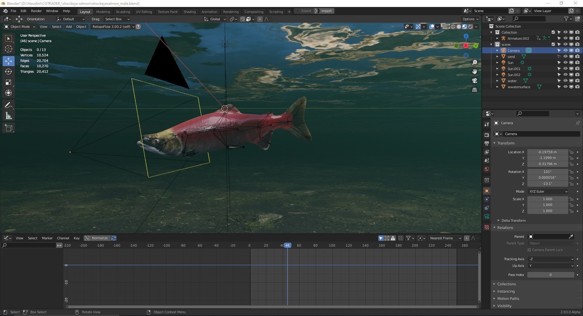 Sockeye Salmon Low-poly 3D model_22