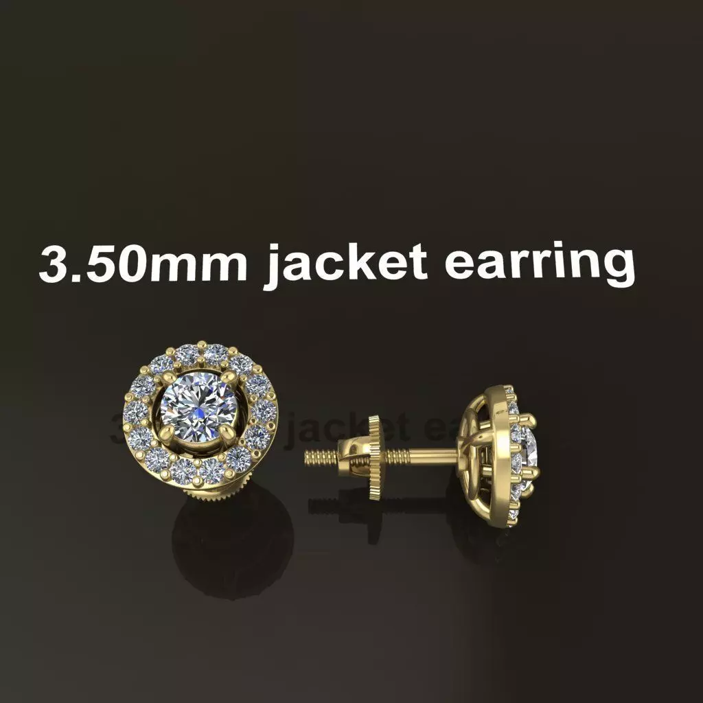 Earring Diamond Jacket Style2 3mm50 3D print model