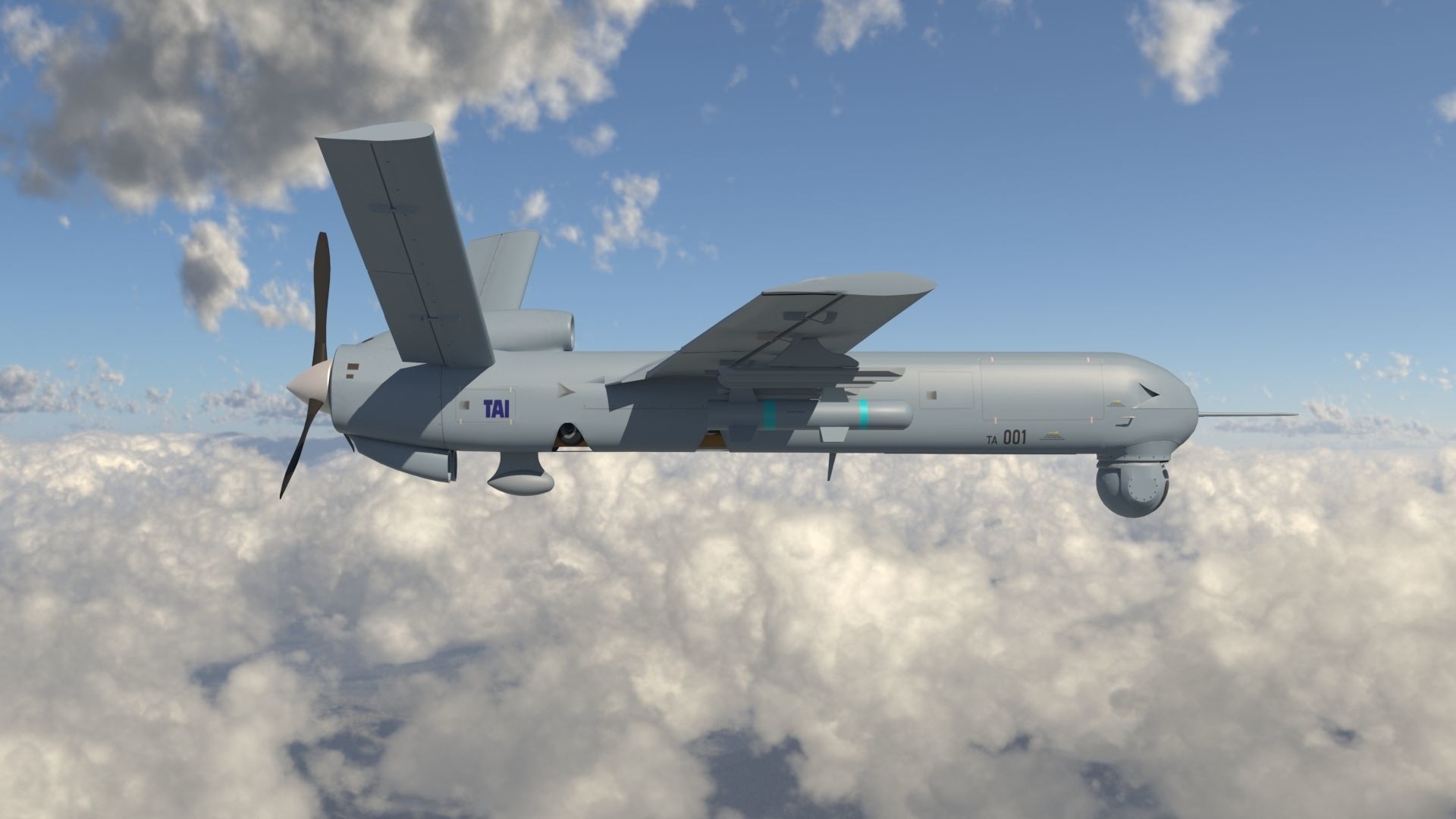 IHA - UAV ANKA-B-  TAI TUSAS 3D model_2