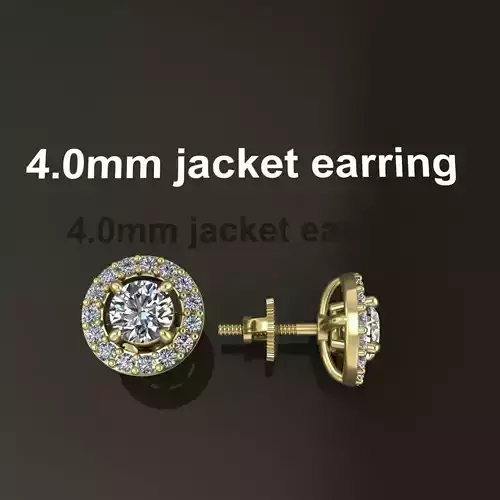 Earring Diamond Jacket Style2 4mm 3D print model