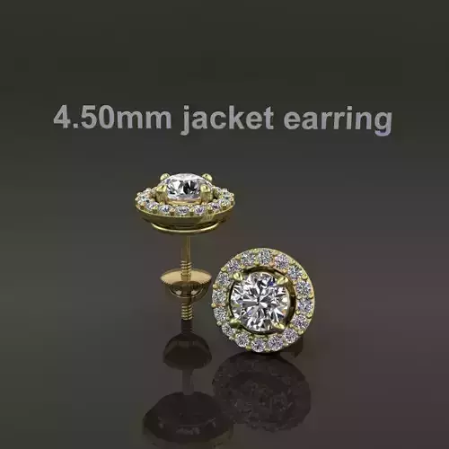 Earring Diamond Jacket Style2 4mm50 3D print model